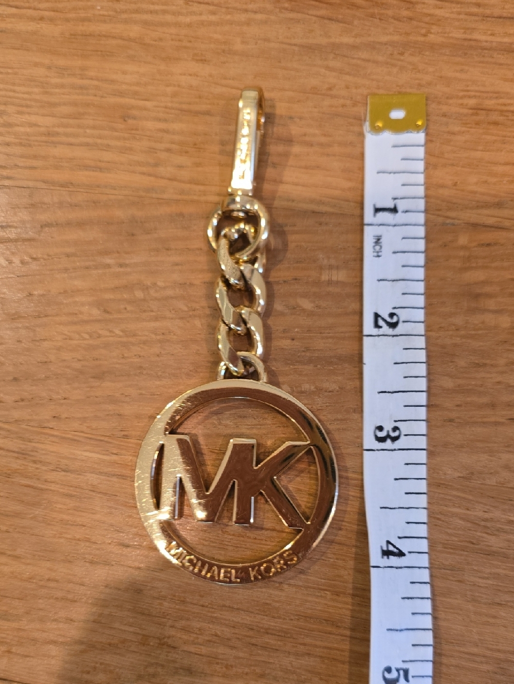 Michael Kors Gold MK Logo Keychain/Bag Charm - Picture 4 of 4